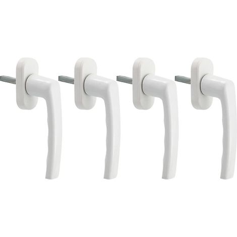 Poignée de fenêtre blanche, lot de 4 poignées de fenêtre universelles en aluminium, compatible avec les fenêtres à gauche. (1/5)