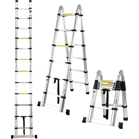 SCALA TELESCOPICA 10 GRADINI PIEGHEVOLI DI GARDEN FRIENDS (1/4)