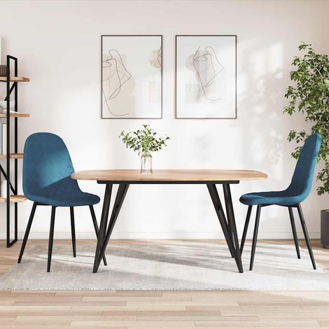 vidaXL Sillas de comedor 2 unidades terciopelo azul (1/5)