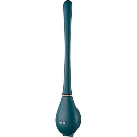 Flache, blaue Silikon-WC-Bürste zur Wandmontage, flexible Silikon-WC-Bürste, Badezimmer-WC-Bürste mit schnelltrocknendem Halter, kein Bohren erforderlich (1/4)