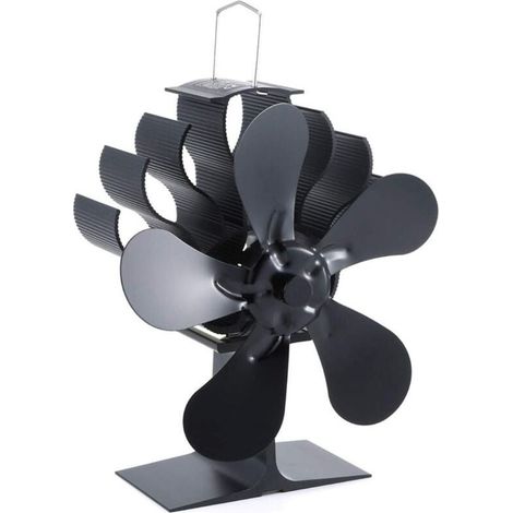 Ventilateur thermoélectrique à 5 pales pour poêles à bois et cheminées, incluant un souffleur d'air pour poêles à bois/foyers à bûches - Ventilateur écologique (1/4)