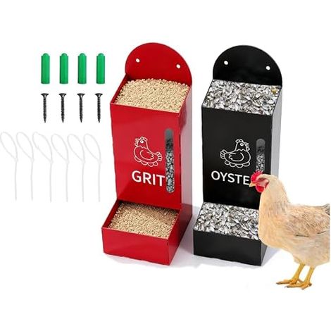 Lot de 2 mangeoires automatiques en métal pour poules - Fenêtre de (1/5)