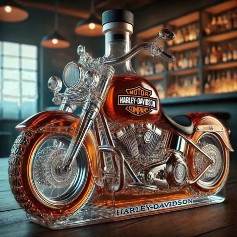 Carafe à whisky 300 ml, bouteille de vin, figurine artistique en forme de moto 3D, carafe à whisky en verre fantaisie de 30 cl, bouteilles de vin vides créatives (1/5)