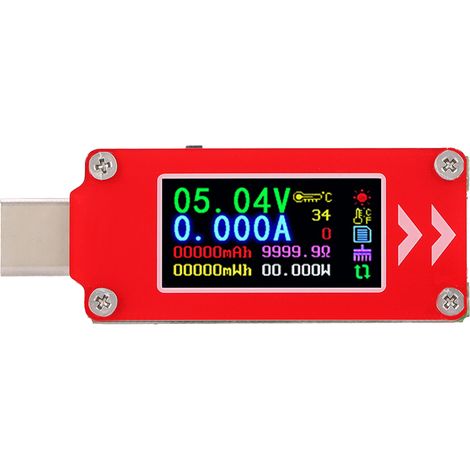 TC64 USB-C-Tester mit Farbbildschirm, PD-Ladegerät, Spannungs-, Strom- und Kapazitätsdetektor sowie Voltmeter (1/5)