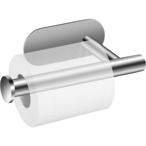 Stainless steel self-adhesive toilet paper holder, no drilling needed, 16 x 8 cm
