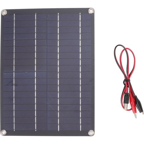 Panneau solaire portable 9,1x6,7 pouces design fin léger 10W pour véhicule bateau lampe (1/5)