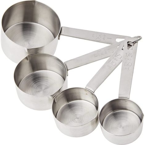 De Buyer cucchiaio in acciaio inox Set di 4 misurini da mL 60, 80, 125 e 250, 4827.02, inossidabile, 60 mL, 80 mL, 125 mL, 250 mL (1/5)