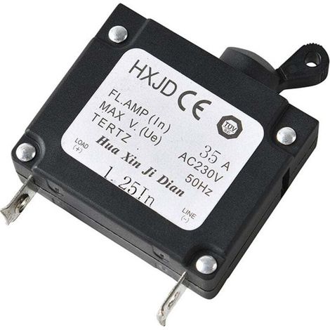 Disjoncteur de générateur 35 A avec interrupteur à bouton-poussoir, disjoncteur à réarmement manuel pour générateurs à essence 230 V (1/4)