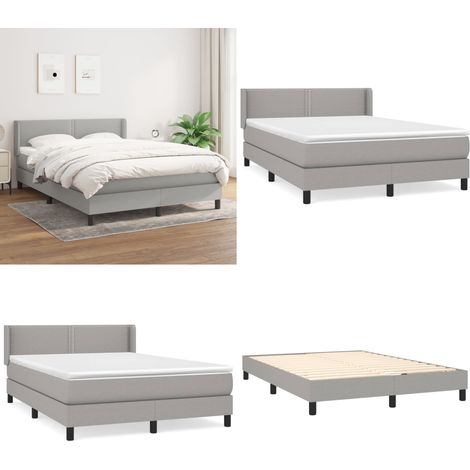 Boxspringbett mit Matratze Hellgrau 140x200 cm Stoff - Boxspringbett - Doppelbett - Bettenrahmen - Lattenrost - Matratze - Home & Living (1/5)