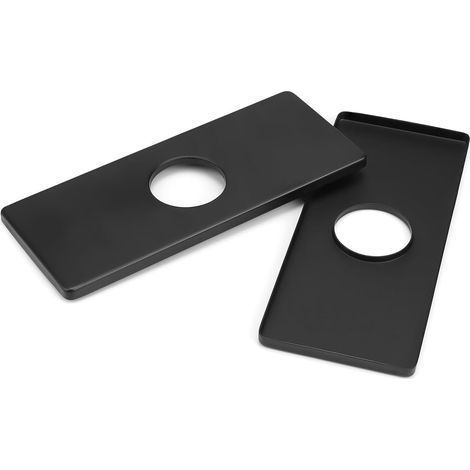 Pièces Tapis Evier Cuisine, Plaque de Robinet Noir, Plaque de Base de Robinet en Acier Inoxydable, Convient aux Robinets de Salle de Bain et de Cuisine (1/4)