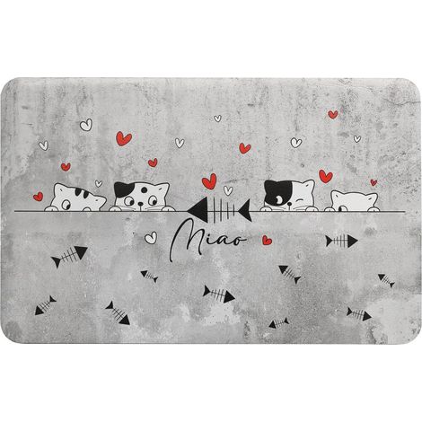 Tappeto Sottociotola Tovaglietta Pvc Impermeabile Antisfilo Antiscivolo Tappetino Cane Gatto Dis.C - 30x46 cm