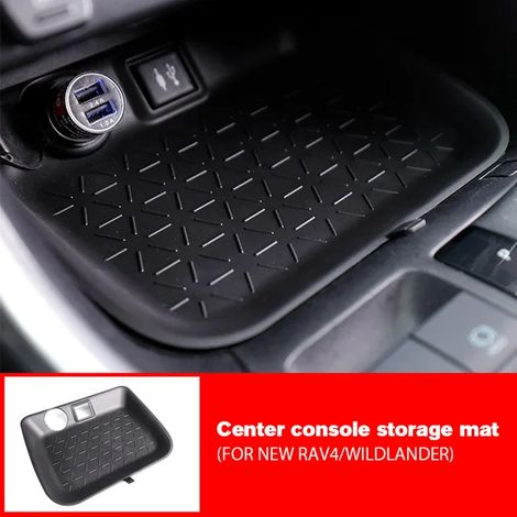 (Console centrale) Organisateur de console centrale, boîte de rangement principale côté passager, tapis de protection, plateau de rangement en silicone, compatible avec Rongfang RAV4, accès intérieur (1/5)