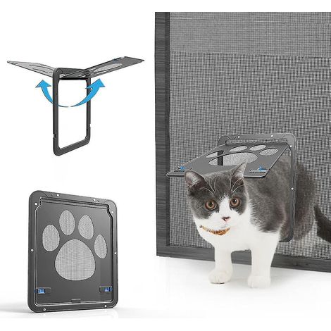 Chatière magnétique pour animaux de compagnie avec système de verrouillage pour portes moustiquaires et portes pour chiens et chats (1/5)