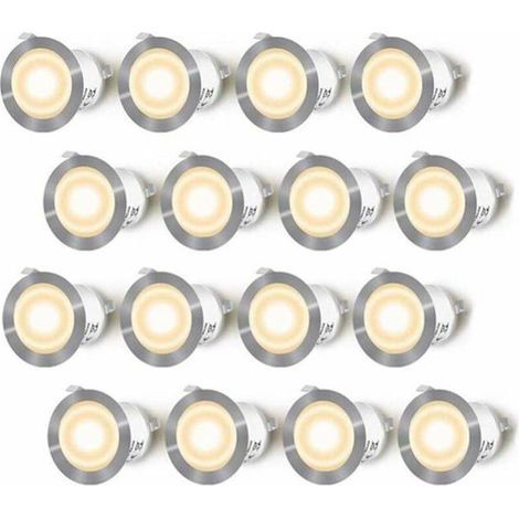 Lot de 16 spots LED encastrables extérieurs, avec télécommande et minuterie, idéal pour terrasse, escalier, jardin ou allée extérieure (1/5)
