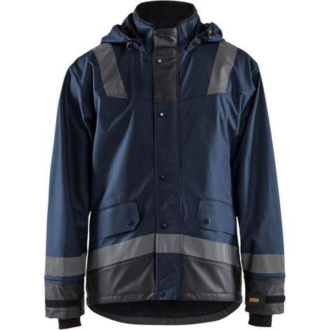 Veste de pluie étanche Blaklader BANDES REFLECHISSANTES Marine / Noir XS. (1/3)