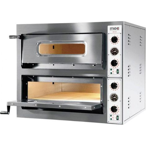 Four à pizza électrique - 2 chambres - 12 pizzas 33cm - 14.4kW - 900x1080x750mm - Mec