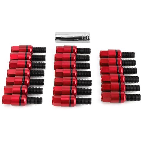 20pcs Boulons de roue M14x1.5mm Alliage d'aluminium renforcé Vis de fixation Compatible 718 Boxster (982)/911 Carrera Rouge (1/5)