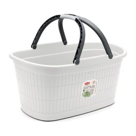 Bacinella Cesta con Manico Domus Ovale Bianco Polvere 58 x 38 x 30 cm