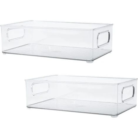 Lot de 4 Organisateur Frigo Boite Rangement,Empilable Fridge Organizer Rangement,Boîte de Conservation des Aliments avec Poignées (1/5)