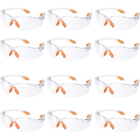 12 Pack Safety Goggles Work Goggles with Clear Lens Anti-Fog Eyewear Protection for Garden Laboratory Chemistry
