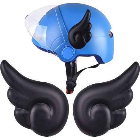 2Pcs Décor Ailes d'Ange pour Casque avec Base et Rubans - Accessoire pour Casque Vélo, Moto, Snowboard (Casque Non Inclus) (1/5)