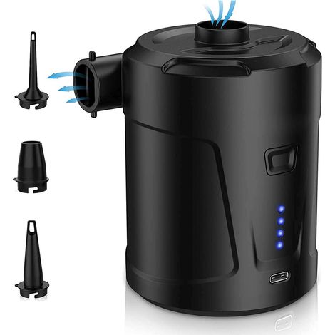 Pompe à air électrique rechargeable 5000mAh, gonfleur portable mini avec buse, pompe rapide pour bateaux pneumatiques et matelas gonflables (1/5)