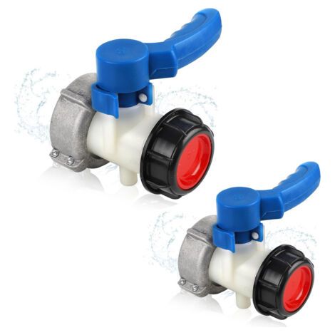 royaluxe-Lot de 2 accessoires pour vannes de 1 000 L, connecteur de réservoir IBC DN50 (62-75 mm), vanne de vidange, connecteur de réservoir IBC, connecteur de réservoir IBC, vanne papillon (1/5)