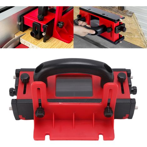 Bloc de poussée pour table de défonceuse avec 4 bandes antidérapantes et fenêtre transparente, bloc de poussée sécurisé pour la coupe du bois, compatible avec scie à ruban et dégauchisseuse. (1/5)