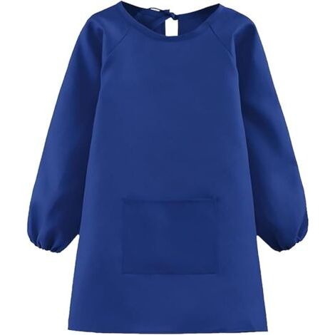 Tablier Peinture Enfant 7-12 Ans, Blouse Imperméable avec Manches Longues et Grande Poche, Tablier Enfant Réglable pour École, Peinture, Cuisine, Coloriage (1/5)