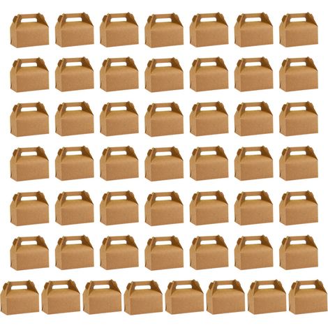 Juego de 50 cajas plegables para postres, color marrón.