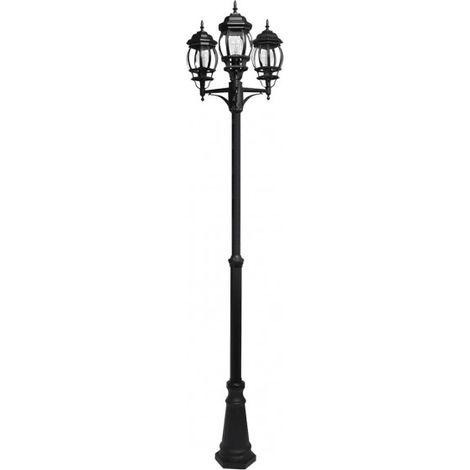 Caelum aluminium straßenlampe 3xe27 schwarz ip45 228x55x55 cm