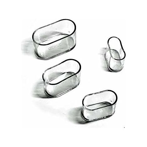 Couvre-Jambes Chaise,Ovale Silicone Meubles Pieds Coussinets Couverture Table Protecteurs Rayures Sol,8-24Pcs-Transparent/24 PièCes15X30 Mm (1/5)