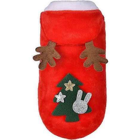 Kerstkleding voor huisdieren, winterjas met capuchon voor huisdieren, hondenkleertjes (XS) (1/5)