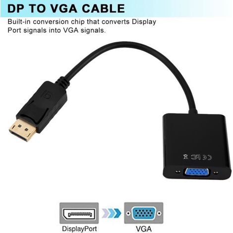 Adaptateur DP vers VGA - ESTINK - 111680 - 1080P - Conversion sans perte - Blanc (1/4)
