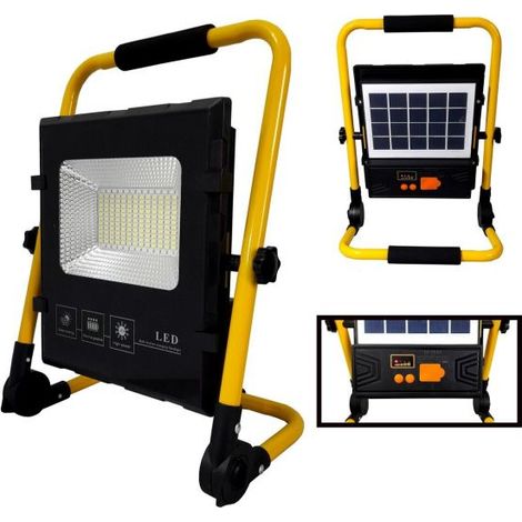 Faro di emergenza a led 100w con pannello solare ricaricabile torcia SOS