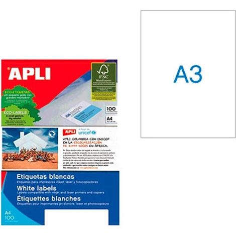Apli Etiquetas adhesivas 100 Hojas