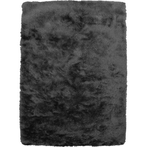 TOODOO - Tapis à poils longs extra-doux noir 60x90 (1/3)