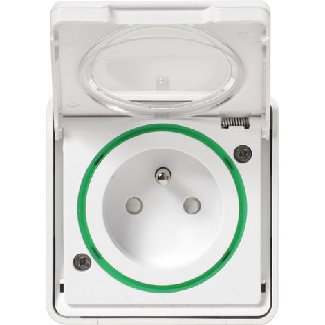 Enchufe impermeable de superficie Mureva Styl, SCHNEIDER ELECTRIC, blanco SCHNEIDER ELECTRIC (1/5)