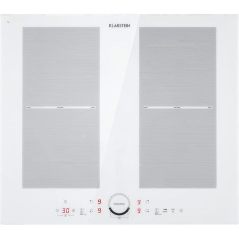 Klarstein – Plaque induction 7000W – 4 foyers avec fonction VarioHeating – Écran tactile SenseControl – Surface vitrocéramique facile à nettoyer