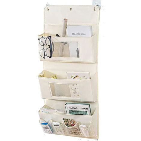 Organisateur à suspendre pour serviettes, couches, jouets, sur une porte ou dans une armoire murale pour bébé. Cintre pliable, beig (1/4)