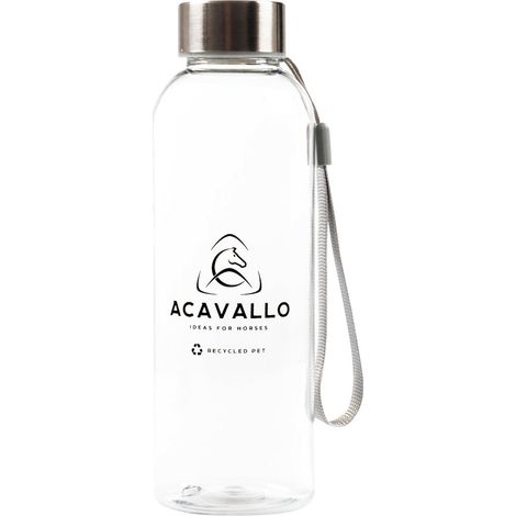 Borraccia in RPET 500ml in plastica riciclata senza BPA con tappo a vite in acciaio e tracolla