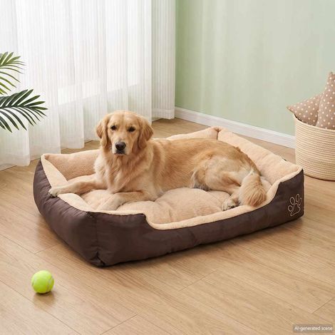 vidaXL Cama para perros marrón y beige XXL (1/3)