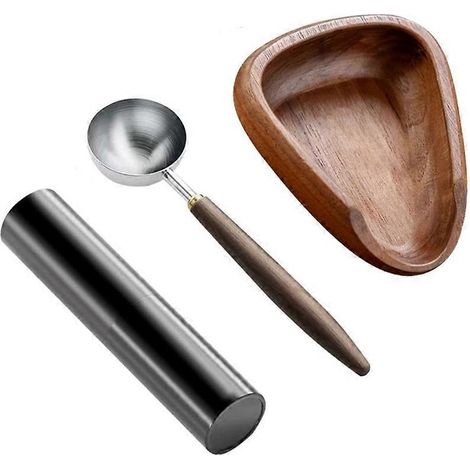 Balance à grains de café, plateau à grains de café, bol spécial pour grains de café moulus, cuillère doseuse, plateau doseur, Sapele (1/5)