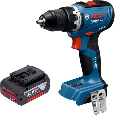Bosch GSR 18V-65 Professional Perceuse-visseuse sans fil 18 V 63 Nm Brushless + 1x batterie 4,0 Ah - sans chargeur