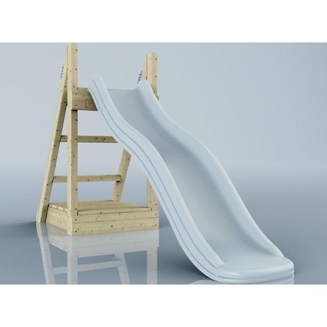REBO Rutsche Fuchs Kinderrutsche outdoor aus Holz in Blau, Rutsche outdoor freistehende Rutsche175cm (1/4)