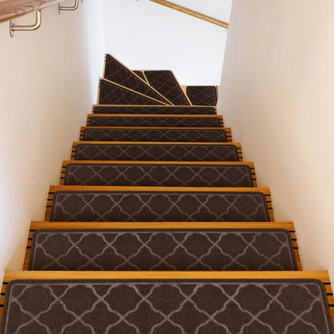 Lot de 4 Tapis Escalier Antidérapant, D'escalier D'intérieur Moquette Autocollante 76X20cm, Caoutchouc Anti Dérapant Escalier Tapis Réutilisable pour Enfants, Aînés et Animaux (1/5)