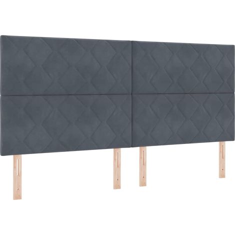 Tête de lit，Panneau décoratif LED Géométrique Gris foncé 200 cm Velours CFW9096501 (1/5)
