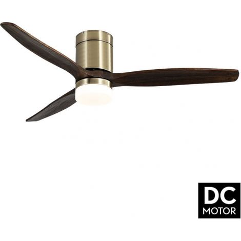 TODOLAMPARA - ventilatore da soffitto con luce LED 18W motore DC modello AGUILON Bronze, 3 tonalità, 3 pale Oak, 5 velocità, telecomando control, memoria, timer, silenzioso e a basso rumore consumo (1/4)
