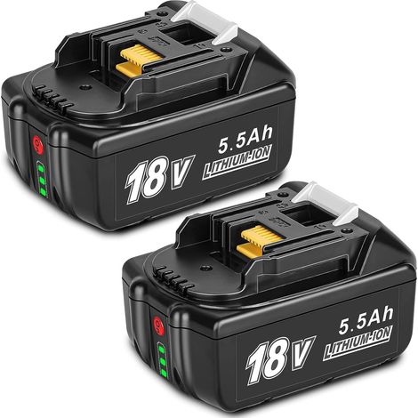 2Pcs 5.5Ah Batterie de Rechange pour Makita 18V Batterie BL1860 (1/5)
