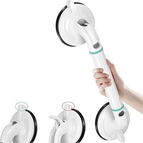Duschhaltegriff aus Edelstahl, Duschgriff mit Saugnapf, Duschgriff mit Saugnapf für Badezimmer, Stabile Duschhaltegriffe, Griff für Menschen mit Behinderung (46 cm) (1/5)